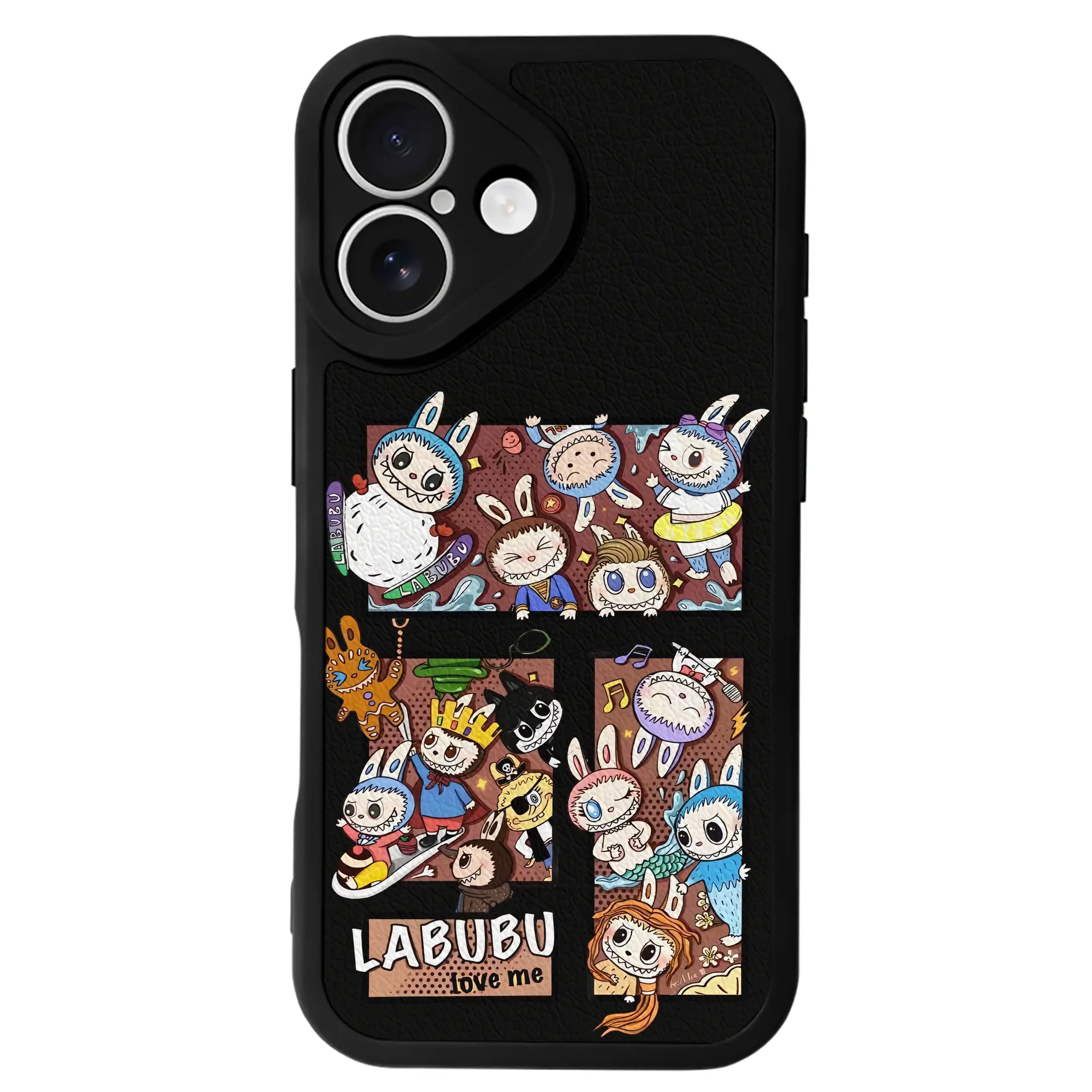 ラブブ グッズ モココ - IPhone 16シリーズ対応 ・ シリコンスマホケース ・ レザー調 ・ 高精度フィット ・ 耐衝撃 ・ ワイヤレス充電対応 ・ 精密カット